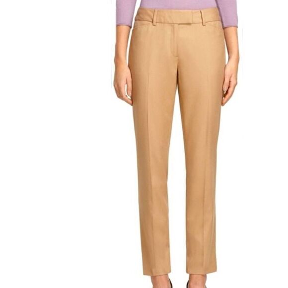 Brooks Brothers Pants Women's 2 Petite Tan Wool Caroline Fit Gabardine Trousers - Picture 1 of 4